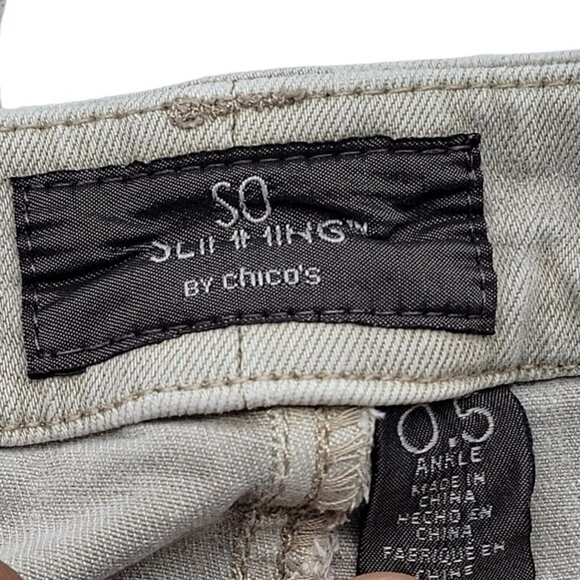 Chicos Womens So Slimming Gray Green Ankle Skinny Jeans Sz 0.5 - Picture 6 of 11